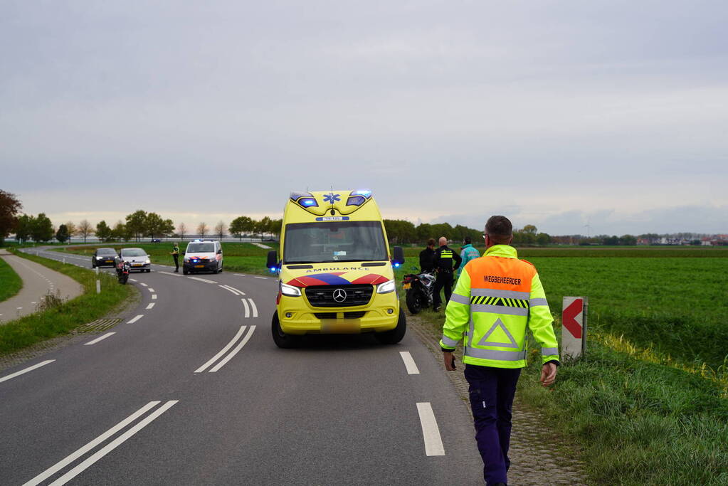 Motorrijder gewond na val