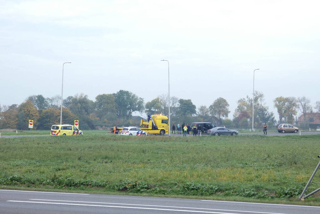 Veel schade bij aanrijding oprit