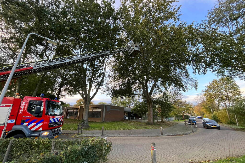 Gevaarlijk hangende tak verwijderd door brandweer