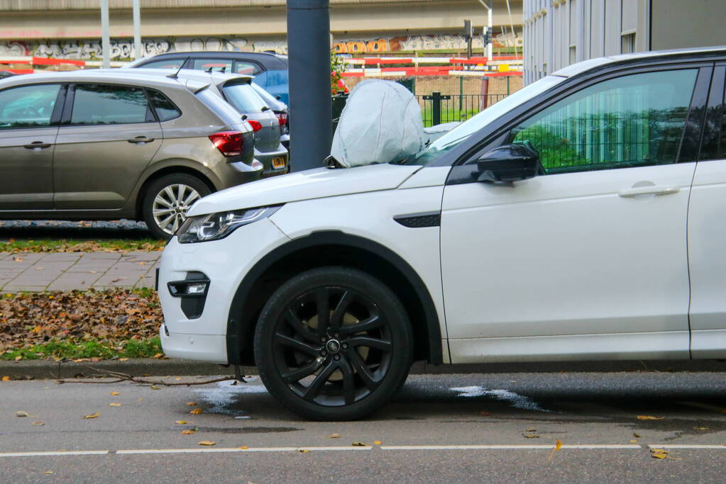 Overstekende voetganger belandt op motorkap van auto