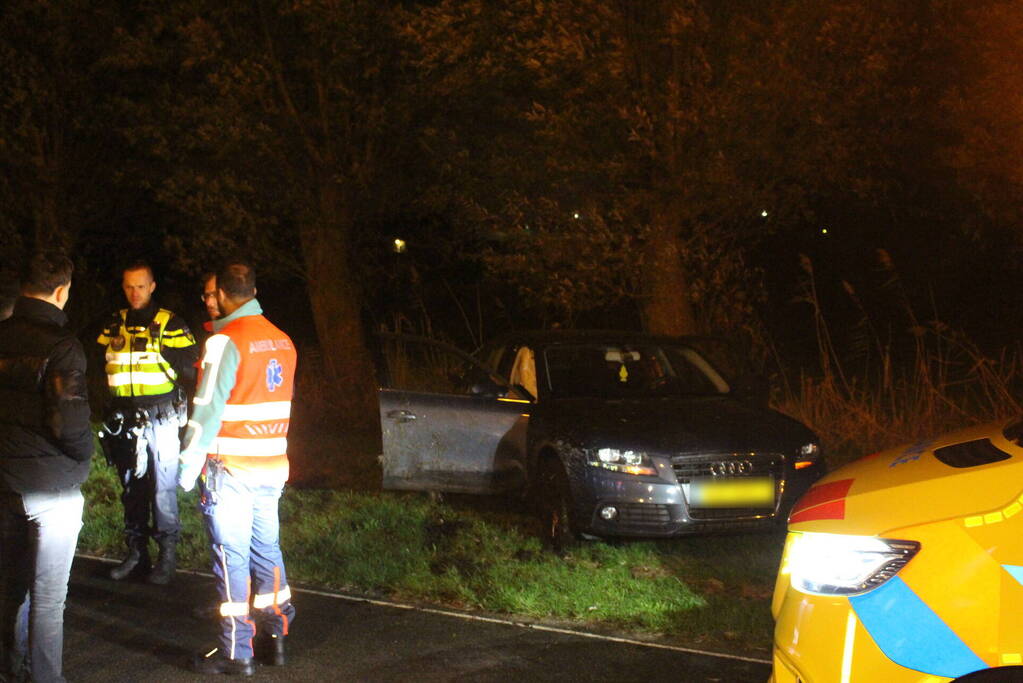 Gewonde en zware beschadiging na rammen boom