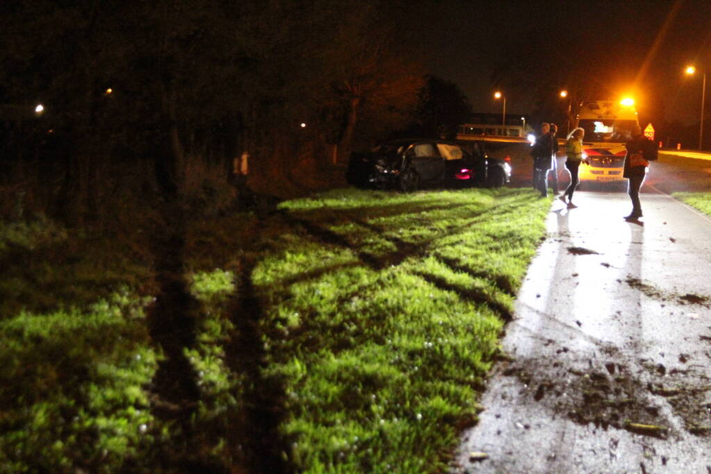 Gewonde en zware beschadiging na rammen boom