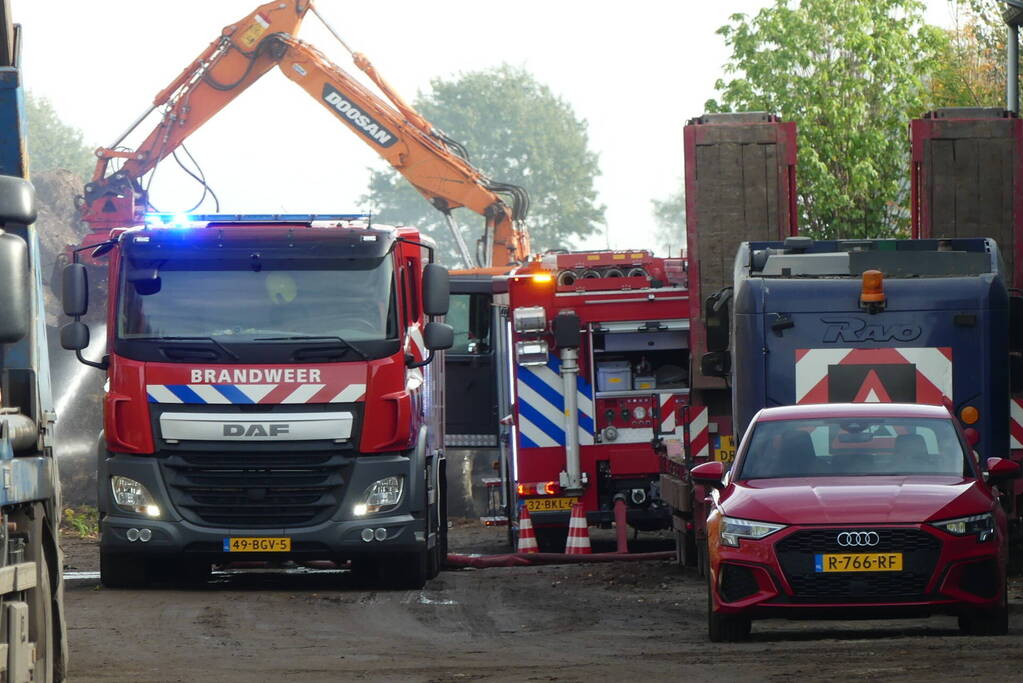 Brand bij hoveniers bedrijf in berghem