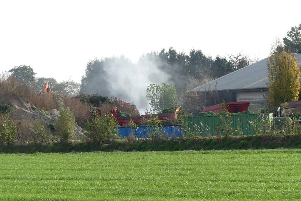 Brand bij hoveniers bedrijf in berghem