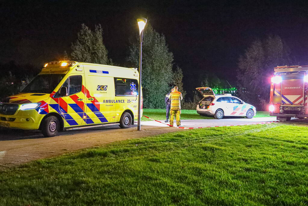 Persoon te water bij Albert Heijn supermarkt