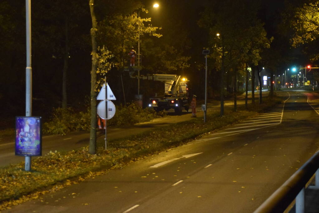 Weg afgesloten door plaatsing voetgangersbrug