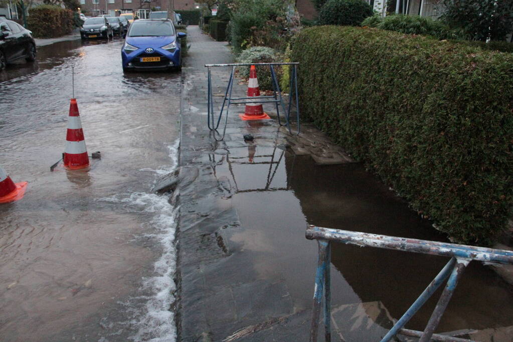 Vrouw valt in sinkhole door waterlekkage