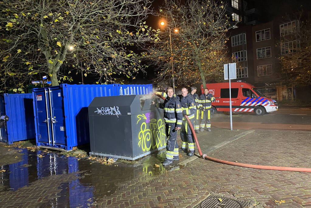 Brand in textielcontainer snel geblust