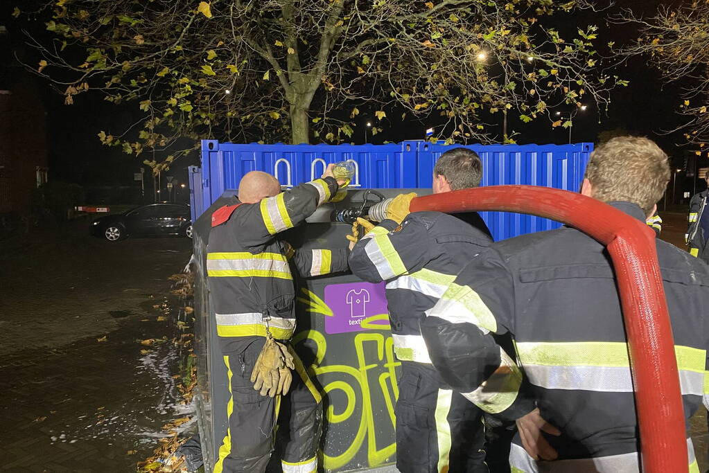 Brand in textielcontainer snel geblust