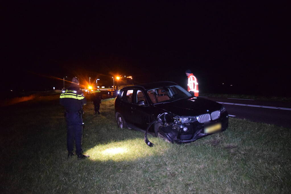 Auto zwaar beschadigd bij eenzijdig ongeval