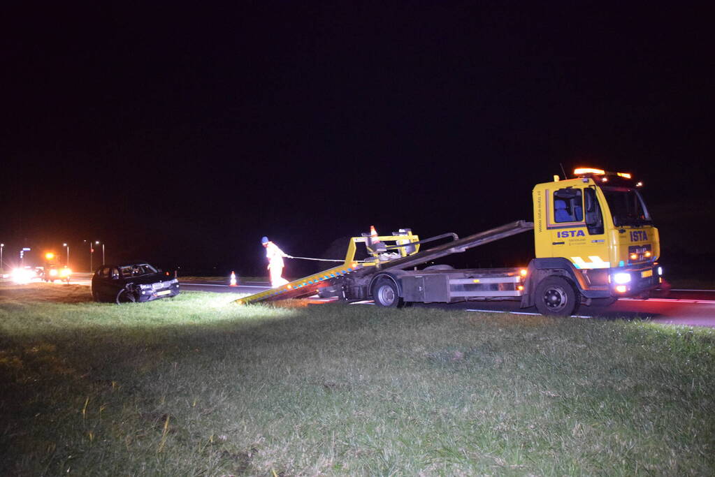 Auto zwaar beschadigd bij eenzijdig ongeval