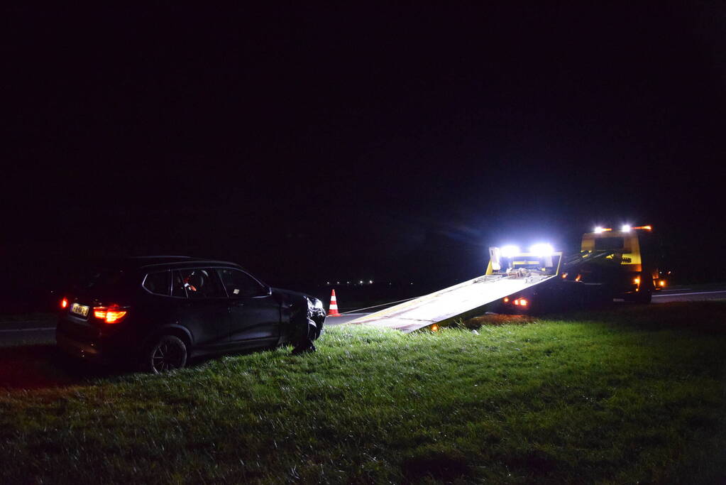 Auto zwaar beschadigd bij eenzijdig ongeval