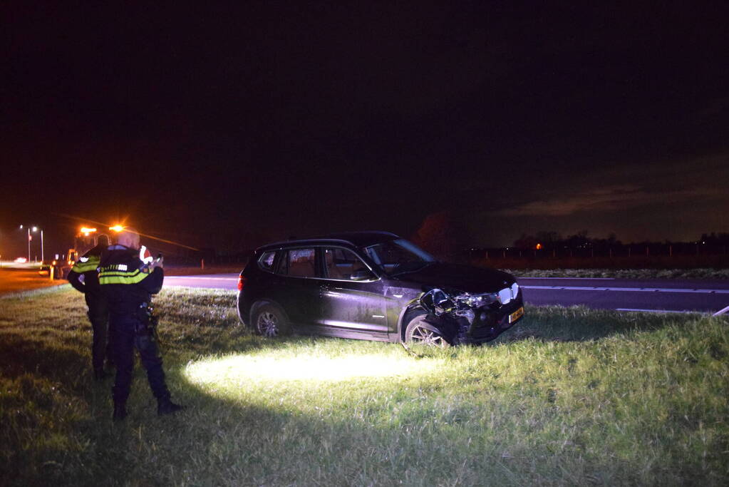 Auto zwaar beschadigd bij eenzijdig ongeval