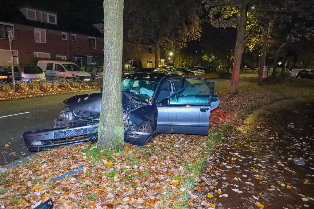 Automobilist eindigt tegen boom