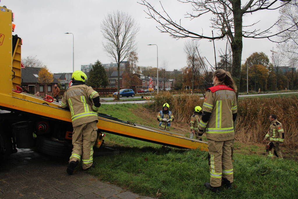 Auto belandt in sloot