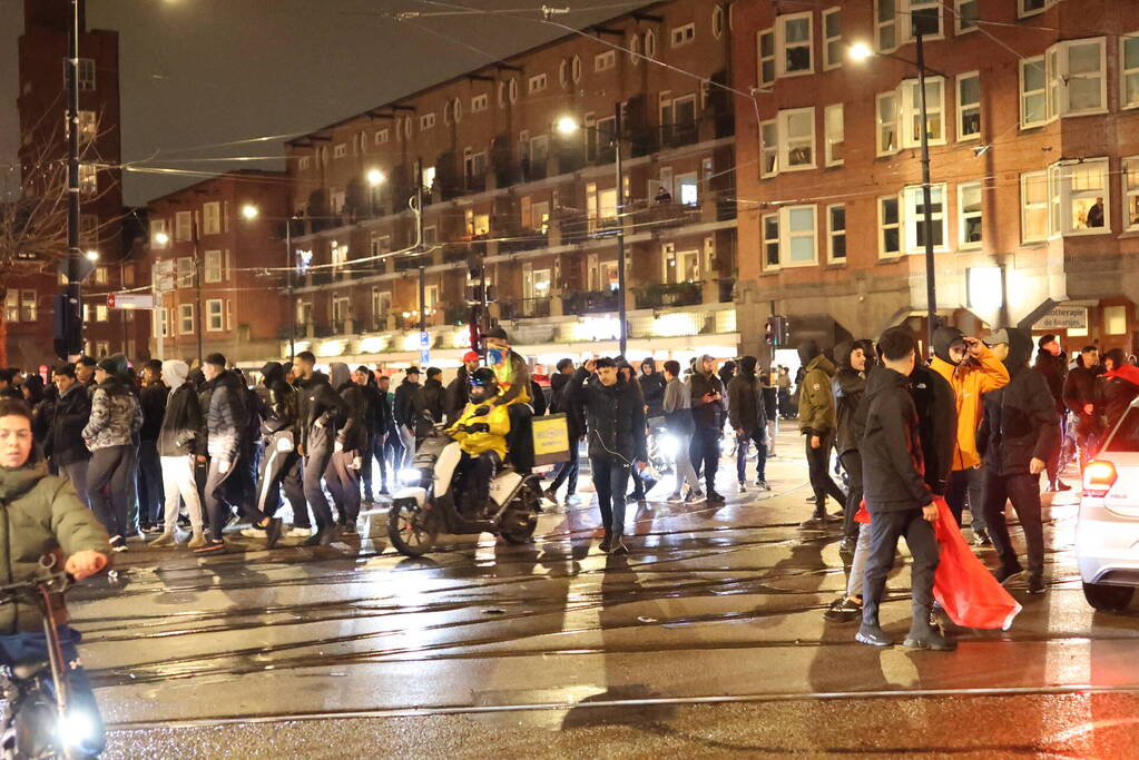 Rellen bij overwinningsfeest Marokkaans elftal