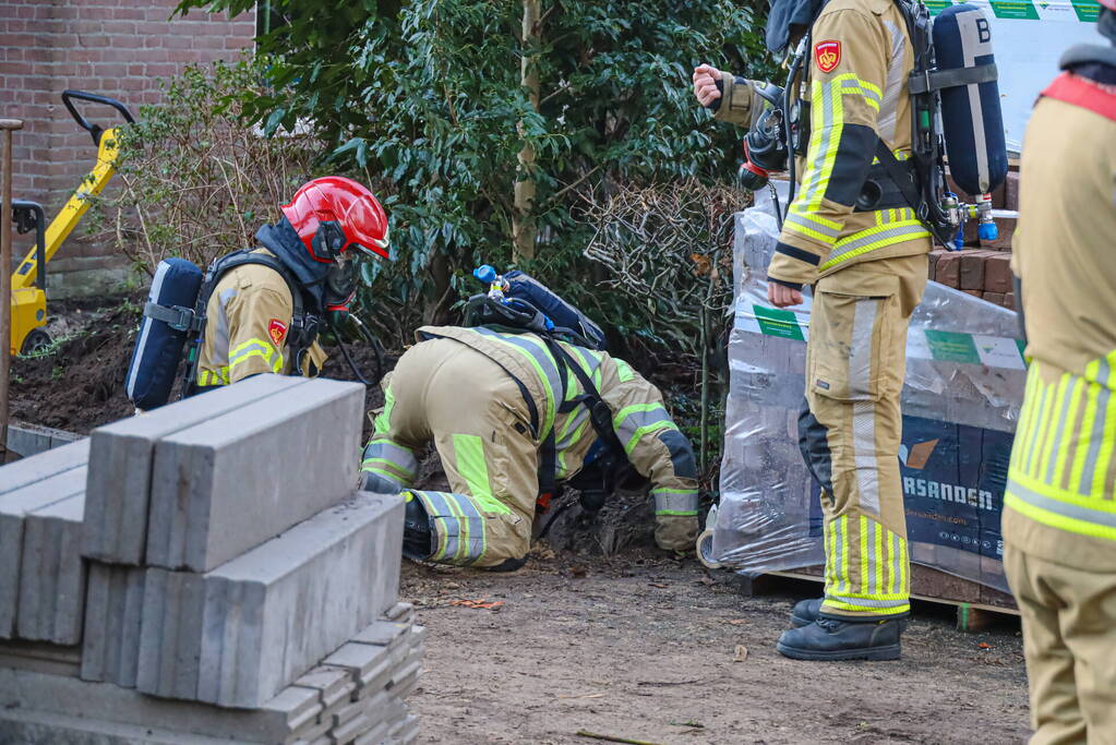 Gasleiding geraakt bij graafwerkzaamheden