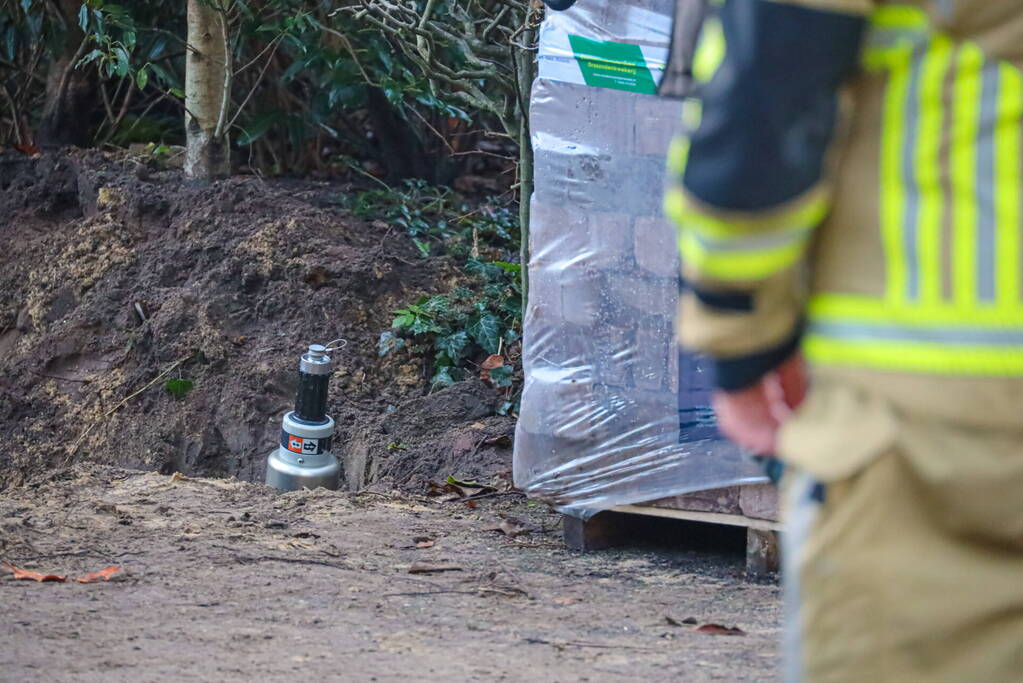 Gasleiding geraakt bij graafwerkzaamheden