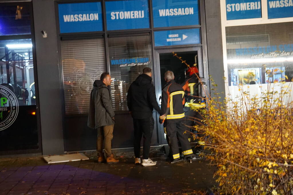 Veel rookontwikkeling bij brand in wasserette