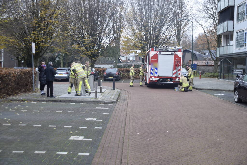 Brandweer vist sleutelbos op uit container