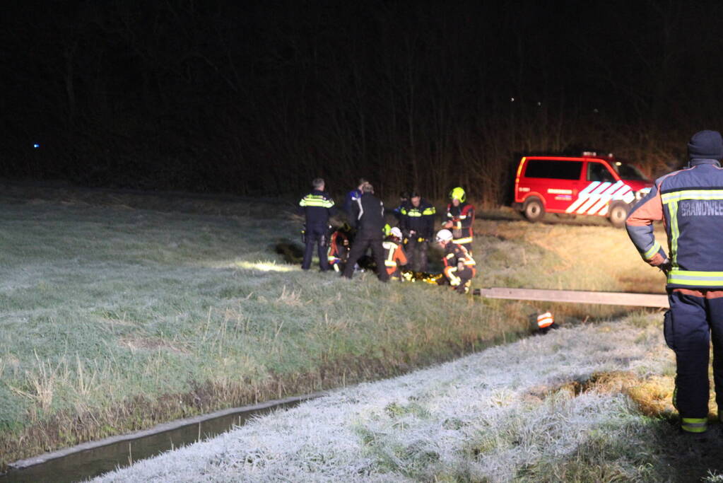 Persoon op scootmobiel raakt te water