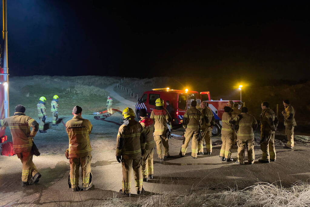 Grote brandweeroefening in duinen