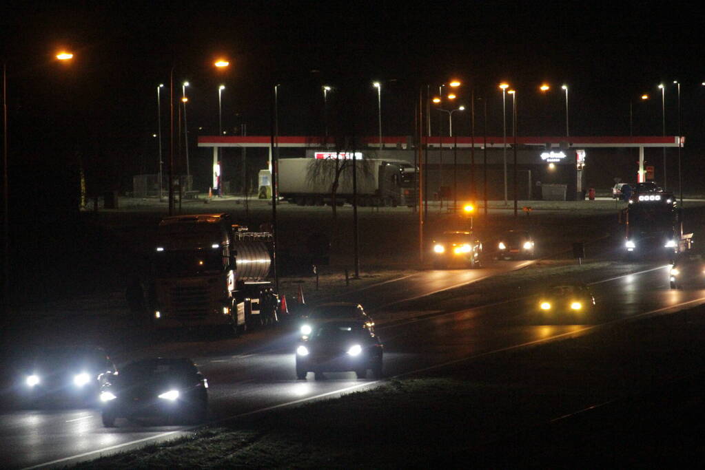 Demonstratie en ongeval op snelweg