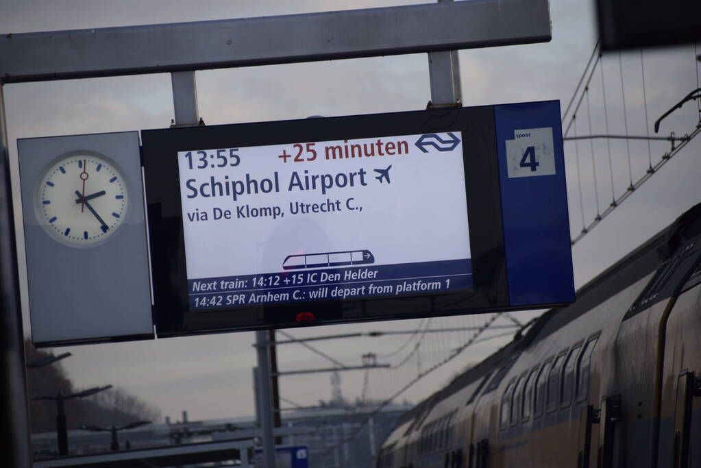 Hogesnelheidstrein strand op NS-station