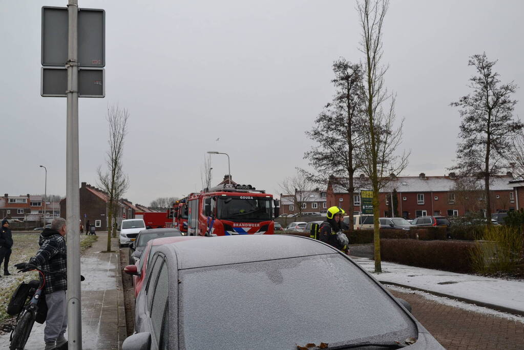 Veel rookontwikkeling bij brand in container