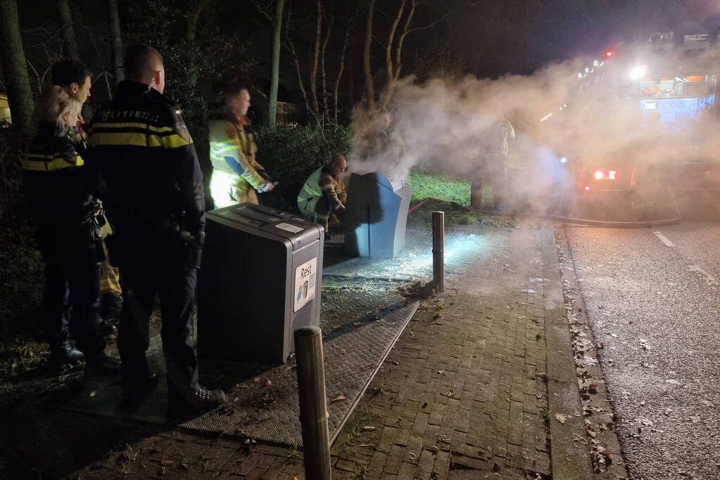 Brand in ondergrondse container