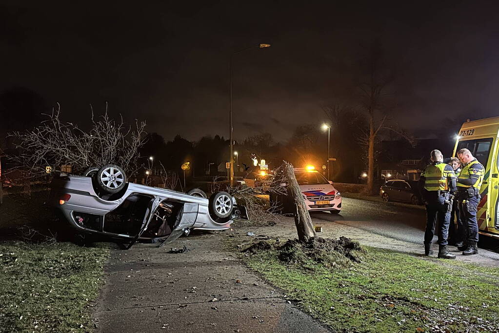 Bestuurder gewond na eenzijdige aanrijding met boom