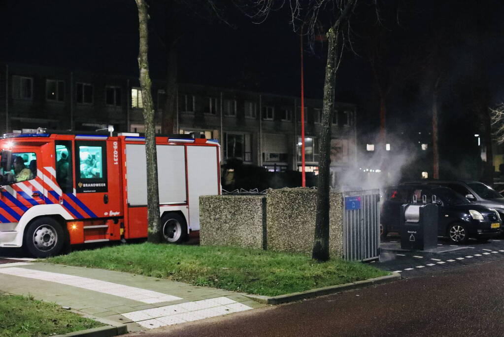 Brand in container geblust