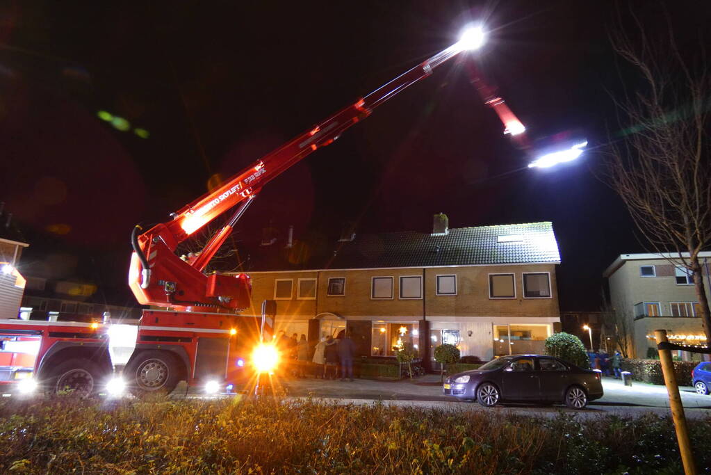 Veel bekijks bij brand op zolder