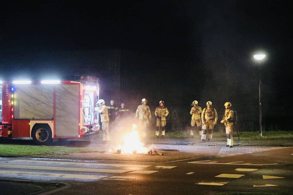 In brand gestoken pallets geblust
