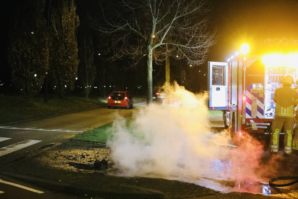 In brand gestoken pallets geblust