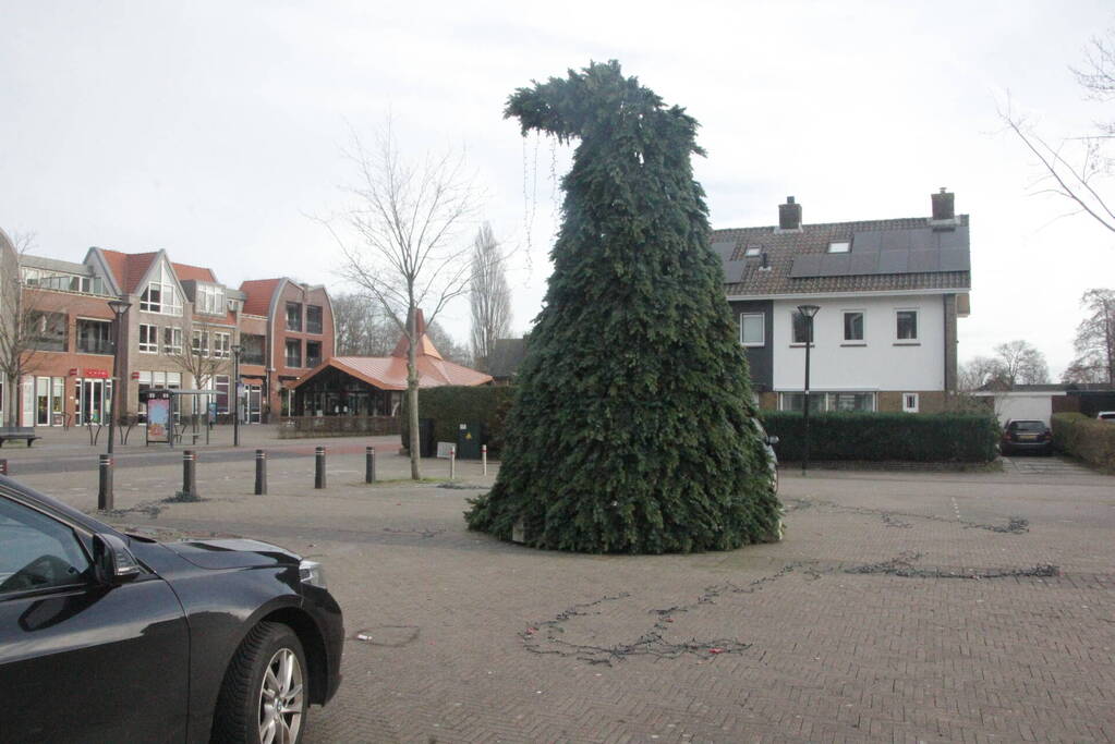 Grote gemeente kerstboom wederom vernield