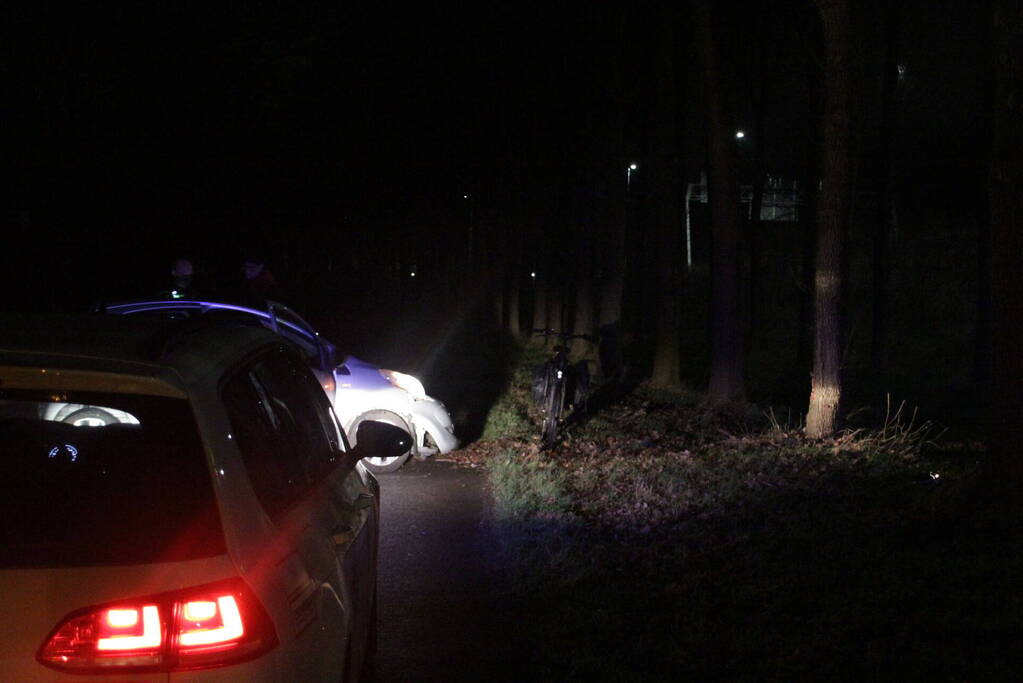Auto raakt boom na uit de bocht vliegen