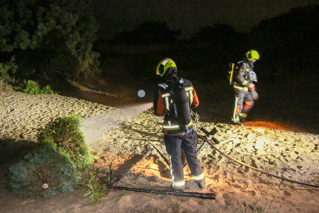 Meerdere kerstbomen in brand gestoken in duingebied