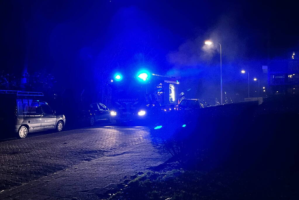 Aanhanger gaat in vlammen op