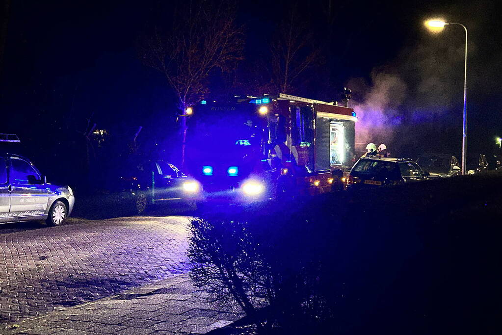 Aanhanger gaat in vlammen op