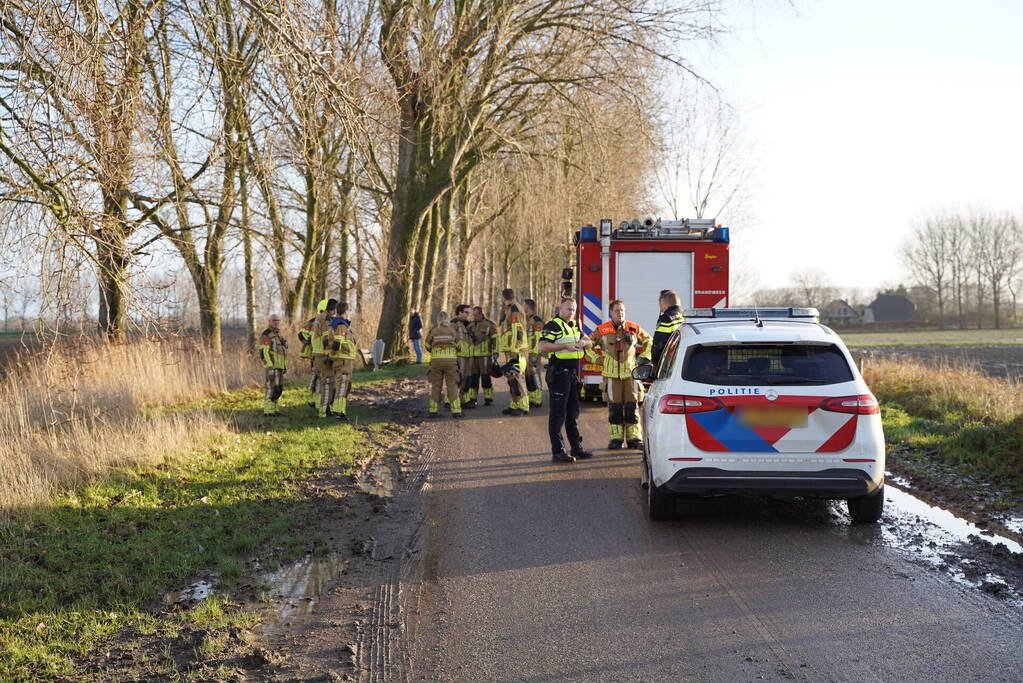 Twee man met auto de sloot in