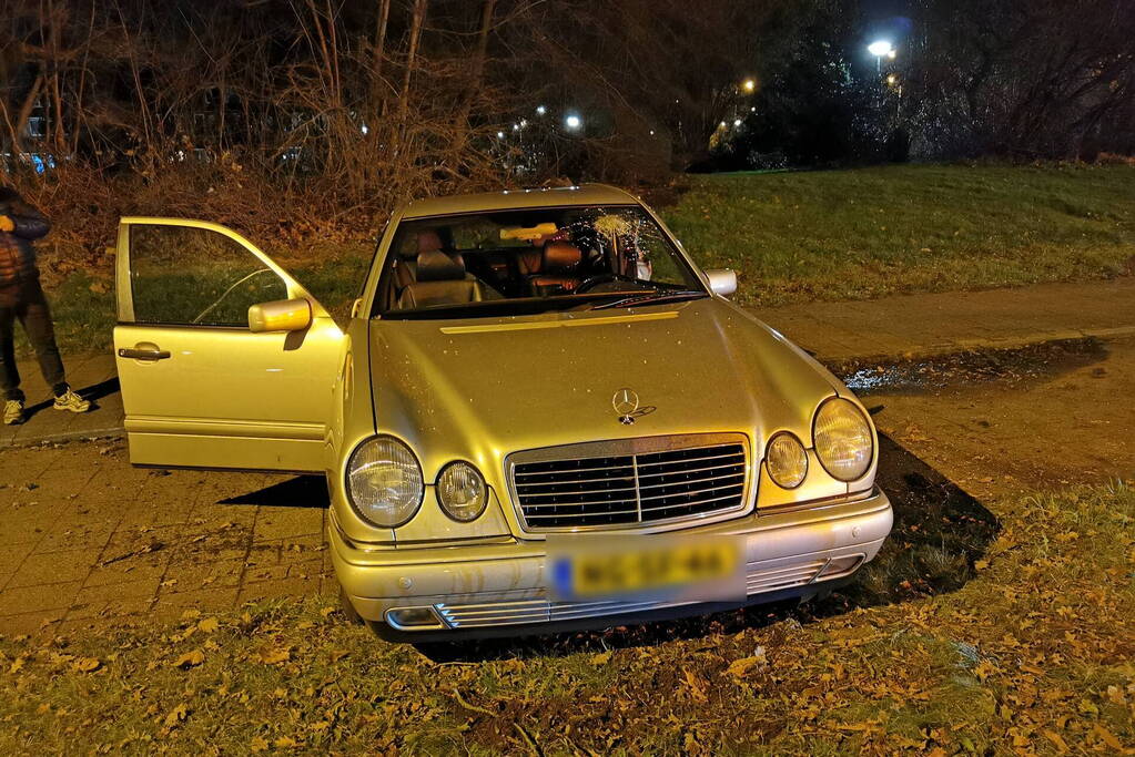 Auto raakt van weg en ramt boom