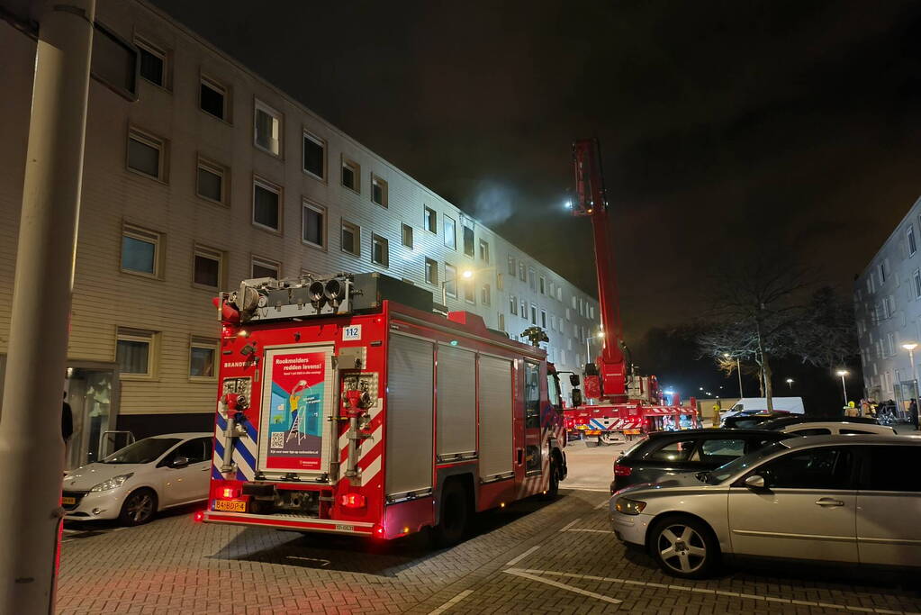 Brand op vierde verdieping van flatgebouw