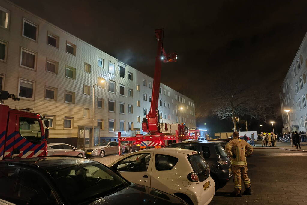 Brand op vierde verdieping van flatgebouw