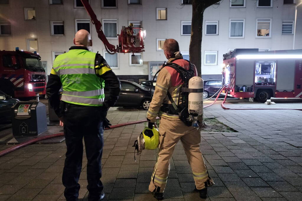 Brand op vierde verdieping van flatgebouw