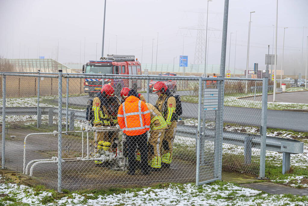 Gaslekkage bij tankstation Texaco Honswijck