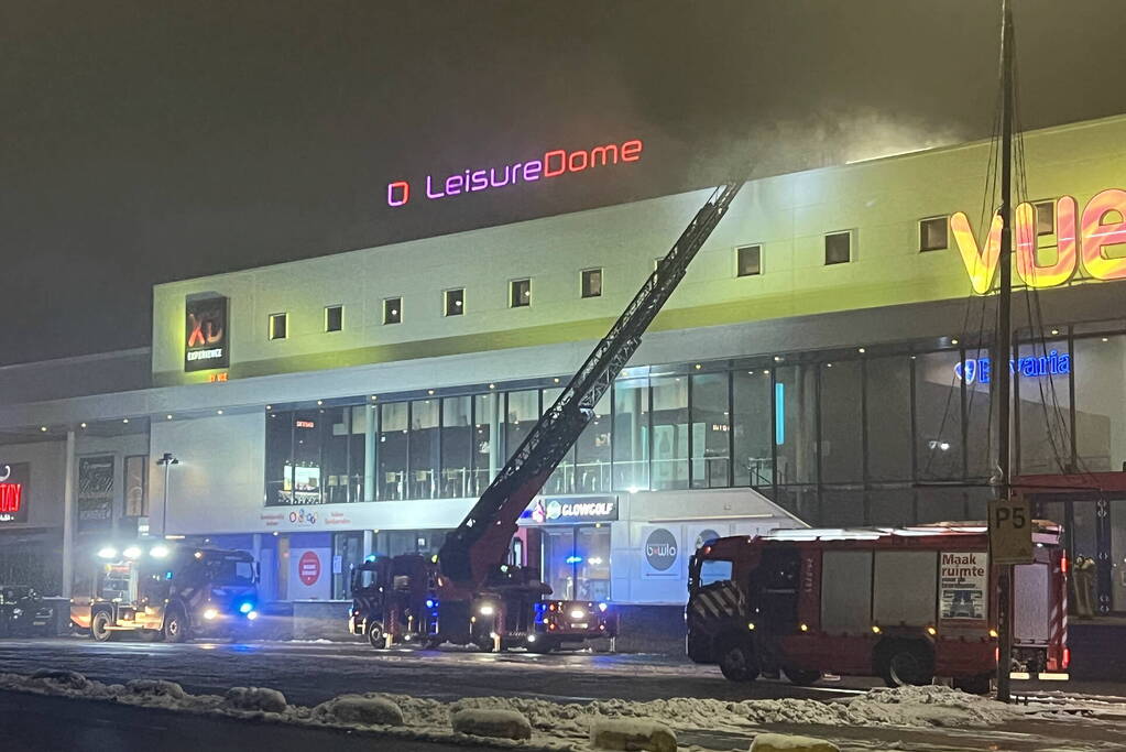 Veel rookontwikkeling bij brand in bowlingcentrum