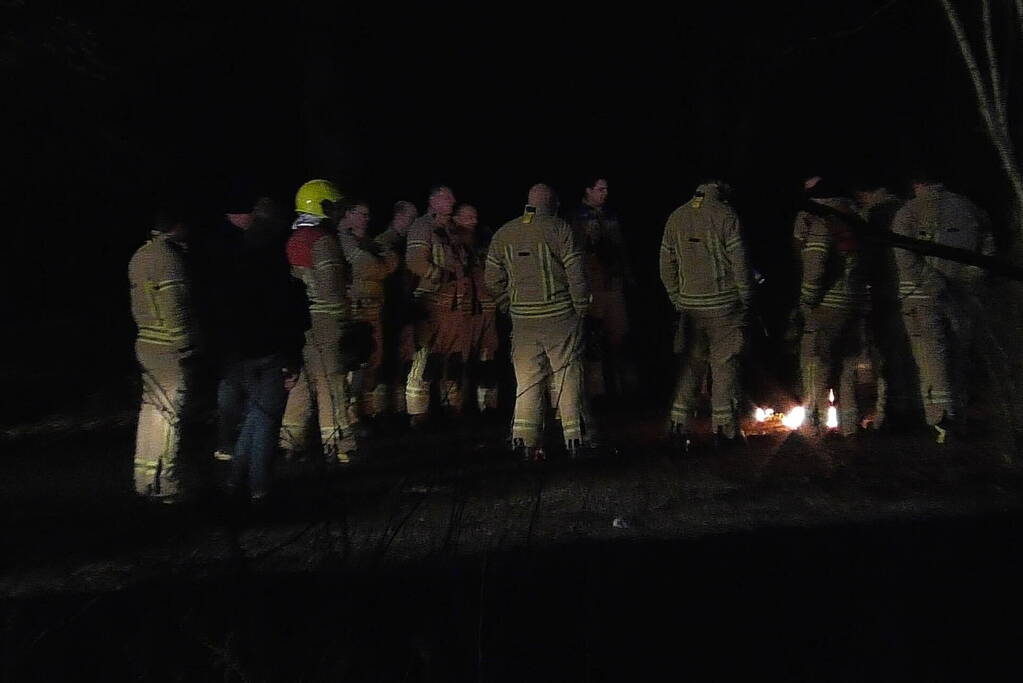 Flinke vlammen bij afscheid van brandweerman