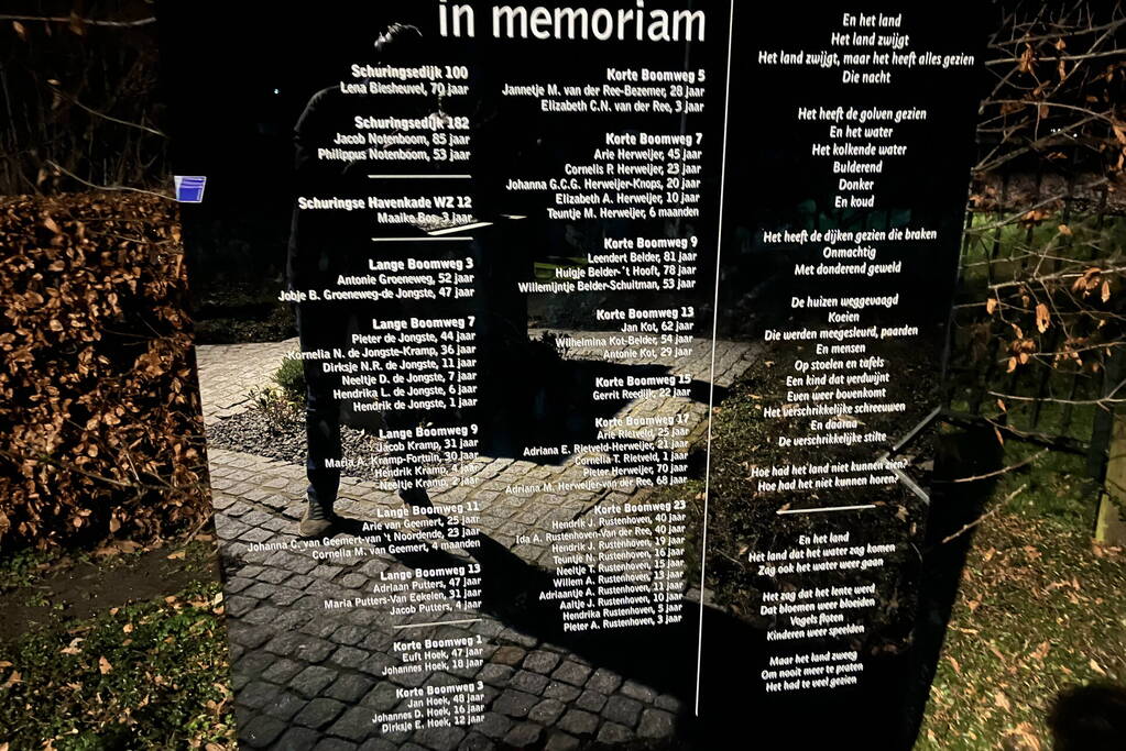 Herdenking slachtoffers watersnoodramp