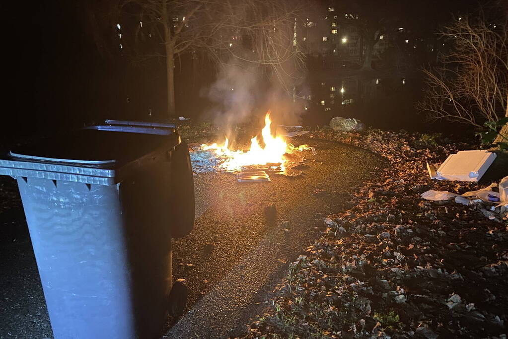 Container in brand gestoken